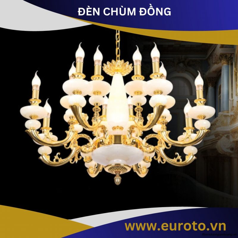 ĐÈN CHÙM ĐỒNG MẠ VÀNG EUROTO CD 331-16