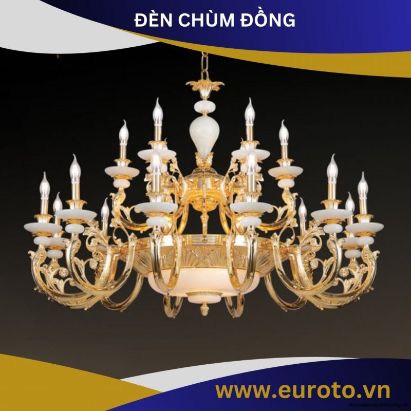 ĐÈN CHÙM ĐỒNG MẠ VÀNG EUROTO CD 463-18