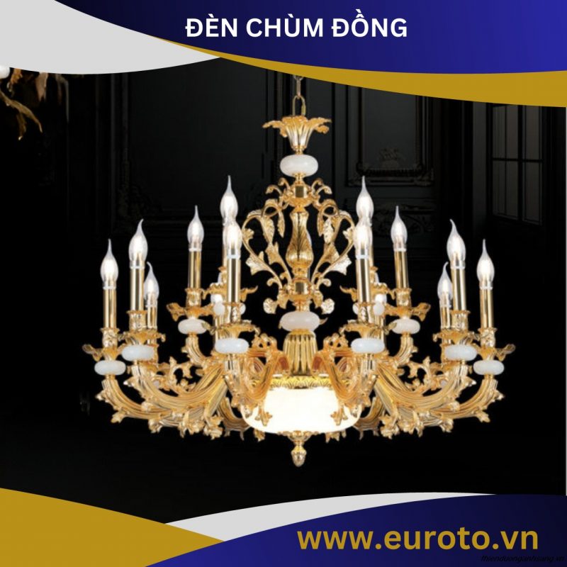 ĐÈN CHÙM ĐỒNG MẠ VÀNG EUROTO CD 465-15