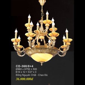 ĐÈN CHÙM ĐỒNG EUROTO CD 360-8+4