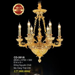 ĐÈN CHÙM ĐỒNG EUROTO CD 391-6