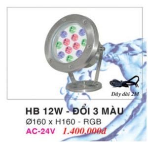 Đèn Âm Nước EUROTO HB 12W-ĐỔI 3 MÀU