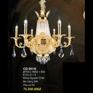 ĐÈN CHÙM ĐỒNG EUROTO CD 361/6