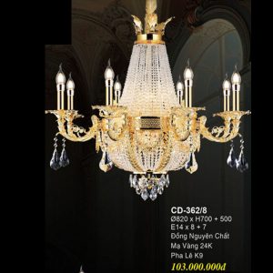 ĐÈN CHÙM ĐỒNG EUROTO CD 362-8