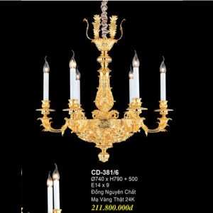 ĐÈN CHÙM ĐỒNG EUROTO CD 381-6