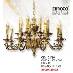 ĐÈN CHÙM ĐỒNG EUROTO CD 101-16