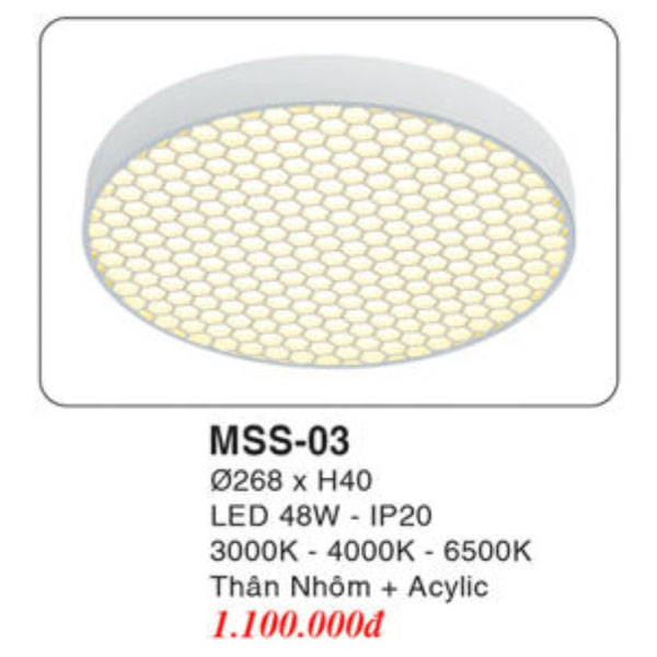 Đèn Mâm LED Ốp Trần EUROTO MSS-03